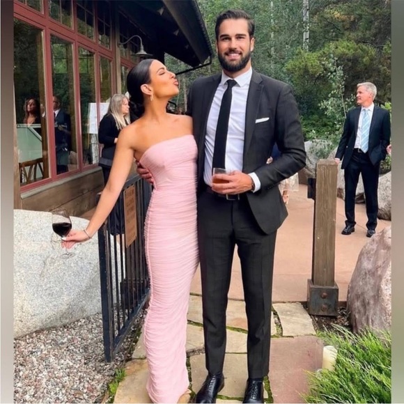 HOUSE OF CB 'Sofia' Fairy Pink Mesh Maxi Dress - Picture 5 of 14